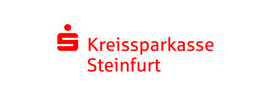 Rotes Logo der Kreissparkasse Steinfurt mit Text auf weißem Hintergrund.