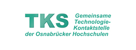 Grünes TKS-Logo mit Schriftzug der Gemeinsamen Technologie-Kontaktstelle der Osnabrücker Hochschulen.