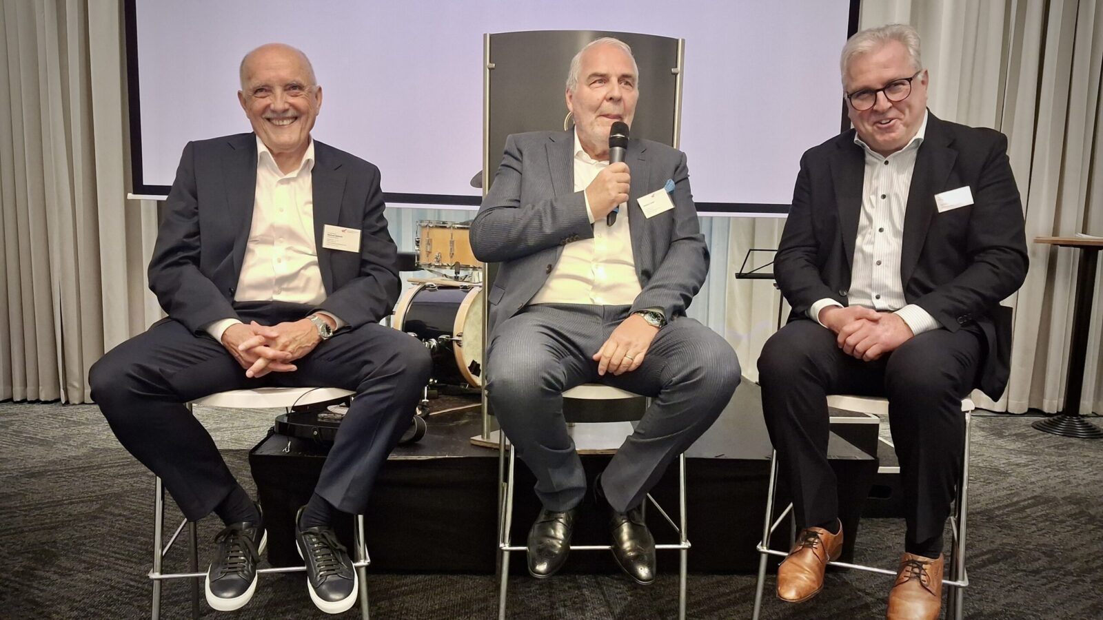 Talk der Wirtschaftssenioren Michael Schmitt, Reinhard Stiehl und Jürgen Dörenkämper